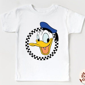 Donald Duck Kids Shirt, Disneyland Shirt, Donald Duck Gift Shirt, Retro Donald Duck Tee, Cute Donald  Bodysuit, Checked Donald Kids Shirt