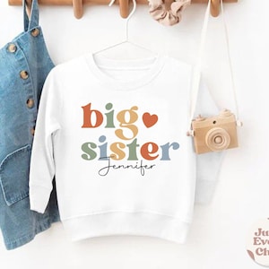 Personalized Big Sister Sweater, Pregnancy Announcement, Custom Big Sister Sweatshirt, Baby Announcement, Pregnancy Reveal Sweater