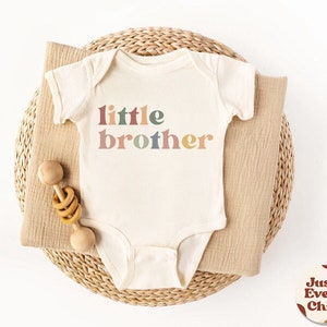 Little Brother Baby Bodysuit, Little Brother T Shirt, Little Brother Announcement,  Retro Kids Pregnancy Announcement Shirt, Sibling Tees