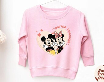 Better Together - Valentine Sweater, Mickey & Minnie In Heart Sweatshirt, Valentines Day Gift, Disneyworld Valentine Day Sweater