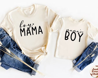 Boy Mama, Mama's Boy, Mommy and Me Shirt Set, Mom and Son Shirt, Mama and Me Matching Shirts,  Matching Natural Shirts
