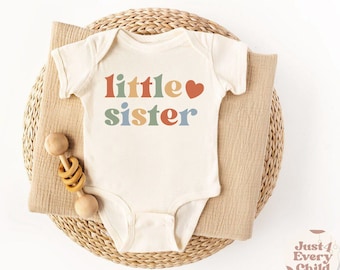 Little Sister T Shirt, Pregnancy Announcement, Little Sister Bodysuit , Baby Announcement,  Natural Little Sister Baby Body, Toddle Shirt