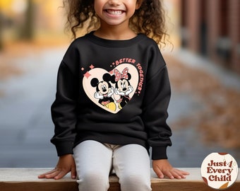 Better Together - pull de la Saint-Valentin, sweat Mickey et Minnie en coeur, cadeau Saint-Valentin, pull de la Saint-Valentin Disneyworld