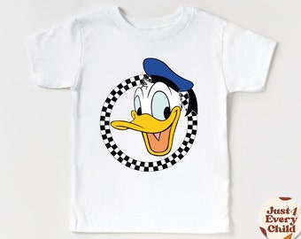 Donald Duck Kids Shirt, Disneyland Shirt, Donald Duck Gift Shirt, Retro Donald Duck Tee, Cute Donald  Bodysuit, Checked Donald Kids Shirt
