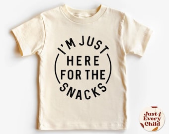 Camiseta para niños pequeños "Solo estoy aquí por los bocadillos", Camisetas para niños pequeños, Camisetas para niños con temática de bocadillos, Camiseta para bebés amantes de los bocadillos, Camiseta linda para niños pequeños con temática de bocadillos, Camiseta natural