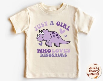 Chemise enfant dinosaures, t-shirt naturel pour tout-petit, chemise fille dinosaure, chemise t rex fille, paléontologue pour enfant école dinosaure, chemise enfant