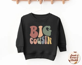 Big Cousin Toddler Sweatshirt, Cousin Sweater, Big Cousin Kids Sweatshirt, Boho Big Cousin Sweatshirt, Retro Cousin Toddler Sweater