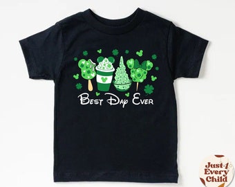 Chemise Disney Best Day Ever, T-shirt de la Saint-Patrick, Mickey et ses amis Happy Patrick's Day, chemise naturelle pour tout-petit