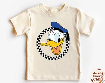 Donald Duck Kids Shirt, Disneyland Shirt, Donald Duck Gift Shirt, Retro Donald Duck Tee, Cute Donald  Bodysuit, Checked Donald Kids Shirt