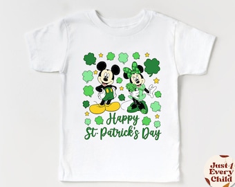 Mickey & Minnie Disney Saint Patrick's Day Sweatshirt, Disneyland Holiday Shirt, St. Patrick Day Sweater, Toddler Shirt, Natural Tee