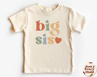 Big Sis Bodysuit, Big Sis Shirt, Girls Natural Baby Body, Retro Pregnancy Announcement Bodysuit, Toddle Shirt, Big Sister Body, Big Sis