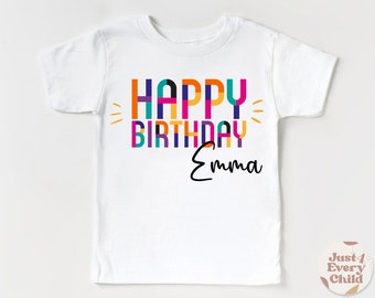 Personalisiertes Happy Birthday-Shirt, personalisiertes Geburtstags-Kleinkind-Shirt, Kindergeburtstags-Natur-T-Shirt, Kleinkind- und Jugend-T-Shirt, Geburtstags-Kleinkind-T-Shirt