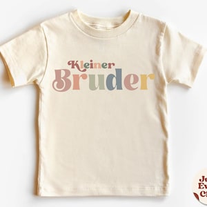 Großer Bruder-Kleinkind-Shirt, Schwangerschafts-Enthüllungsshirt, süßes Retro-Kinder-Shirt, natürliches Kleiner-Bruder-Baby-Shirt, deutsches Kinder-T-Shirt Großer Bruder Bild 2