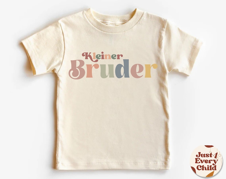 Großer Bruder-Kleinkind-Shirt, Schwangerschafts-Enthüllungsshirt, süßes Retro-Kinder-Shirt, natürliches Kleiner-Bruder-Baby-Shirt, deutsches Kinder-T-Shirt Großer Bruder Bild 2