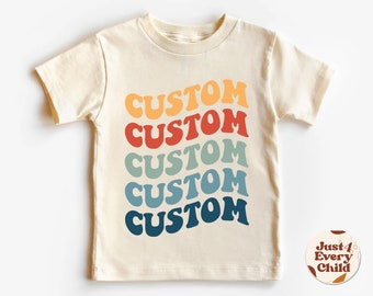 T-shirt personnalisé pour tout-petit avec prénom ondulé, Body personnalisé, Body personnalisé pour bébé, Chemise personnalisée pour tout-petit, Chemise personnalisée pour enfant, Cadeau pour bébé