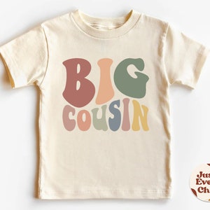 Chemise grand cousin, t-shirt naturel pour tout-petit, t-shirt bébé grand cousin, chemise naturelle cousine assortie, chemise enfant rétro, faire-part grand cousin Natural