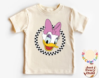 Daisy Duck Kids Shirt, Disneyland Todller Shirts, Retro Daisy Duck Tee, Checked Daisy Kids Shirt,Cute Bodysuit Daisy, Daisy Duck Gift Shirt