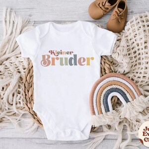 Großer Bruder-Kleinkind-Shirt, Schwangerschafts-Enthüllungsshirt, süßes Retro-Kinder-Shirt, natürliches Kleiner-Bruder-Baby-Shirt, deutsches Kinder-T-Shirt Großer Bruder Bild 6