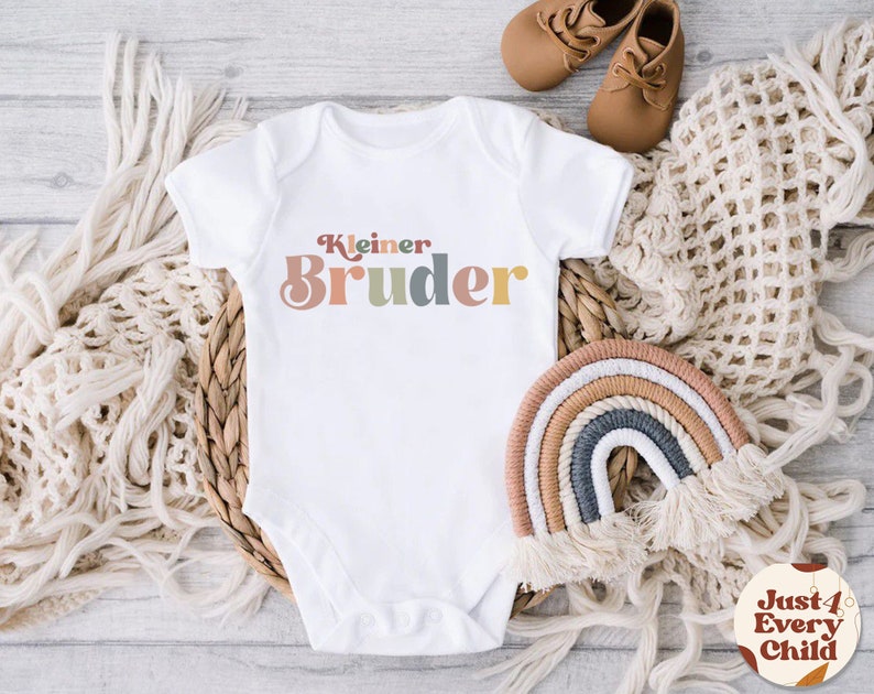 Großer Bruder-Kleinkind-Shirt, Schwangerschafts-Enthüllungsshirt, süßes Retro-Kinder-Shirt, natürliches Kleiner-Bruder-Baby-Shirt, deutsches Kinder-T-Shirt Großer Bruder Bild 6