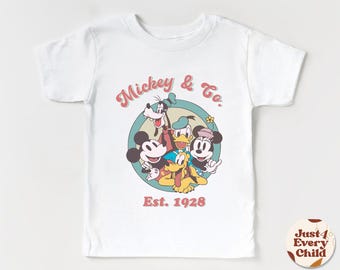 Retro Mickey & Friends Kids Shirt, Disney Toddler T-Shirt