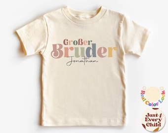 Personalisiertes großes Bruder Shirt, benutzerdefiniertes großes Bruder T-Shirt, Schwangerschaftsankündigung, Babyankündigung