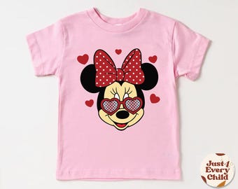 Minnie Valentine's Day Shirt, Minnie Tee For Toddler, T-Shirt For Valentine Day, Kids Valentines Day Gift