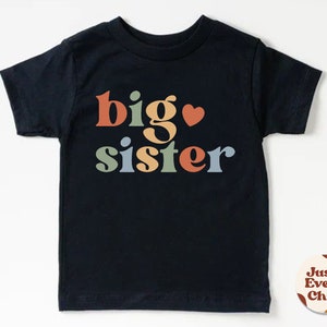 Big Sister T Shirt, Pregnancy Announcement, Cute Natural Baby Body, Baby Announcement, Pregnancy Reveal Shirt, Big Sister Announcement Black