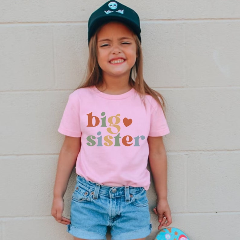 Big Sister T Shirt, Pregnancy Announcement, Cute Natural Baby Body, Baby Announcement, Pregnancy Reveal Shirt, Big Sister Announcement Pink