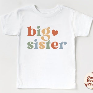 Big Sister T Shirt, Pregnancy Announcement, Cute Natural Baby Body, Baby Announcement, Pregnancy Reveal Shirt, Big Sister Announcement White