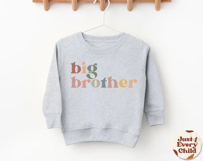 Big Brother Kleinkind Shirt, Big Brother Baby Body, Schwangerschaftansage, Natürliche Big Brother Geschenk, Geschwister Natürlich Säugling, Jugend Tee Heather Gray