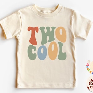 TwoCool シャツ、バースデー T シャツ、レトロな 2 歳の誕生日のバースデー シャツ、2 歳の誕生日のシャツ、ナチュラル シャツ、バースデー衣装
