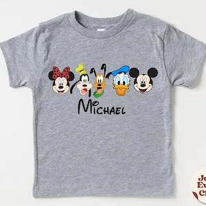Chemise enfant nom personnalisé Mickey et ses amis, t-shirt personnalisé pour tout-petit Disney, body bébé personnalisé Mickey et ses amis, t-shirt cadeau d'anniversaire
