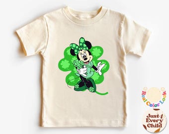 Maglietta di San Patrizio di Minnie, magliette Disney, maglietta per bambini di San Patrizio, maglietta per bambini Disney, magliette di San Patrizio