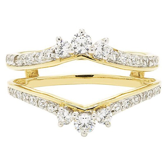 1//2ct Prong Set Solitaire Enhancer Simulated Diamonds Ring Guard Wrap 14K Rose Gold Plated New