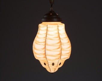 Exceptional antique Art Nouveau pendant lamp, around 1930