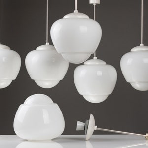 Classic ceiling lamp opal glass white Bauhaus Art Deco antique ball lamp 1930s