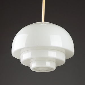 Bauhaus Art Déco pendant light opal glass white Mithras ceiling lamp