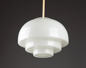 Bauhaus Art Deco Pendant Lamp Opal Glass White Mithras Ceiling Lamp