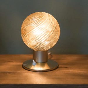 Mid Century bedside lamp old GDR table lamp 60s 70s Space Age vintage ball structured glass amber