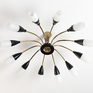 Large Sputnik bag lamp ceiling light 50s 1960s Vintage Mid Century Spider Rockabilly LBL restored