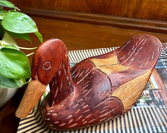 Vintage Hand Carved Wooden Duck  | Cabin Decor | Duck Decoy