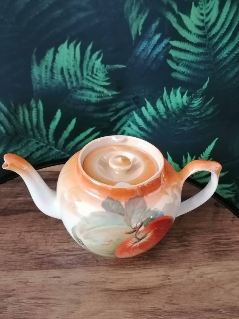 Vintage Teapot Victoria China Czechoslovakia Fruit Pattern Etsy UK