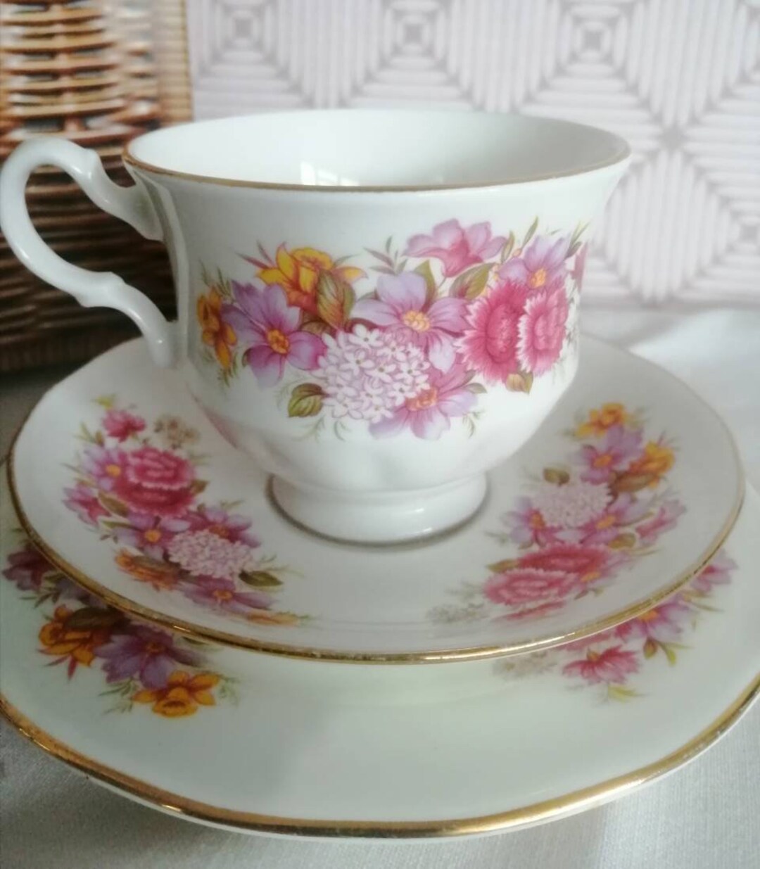 Vintage Gainsborough Bone China Tea Cup Saucer and Tea Plate Etsy