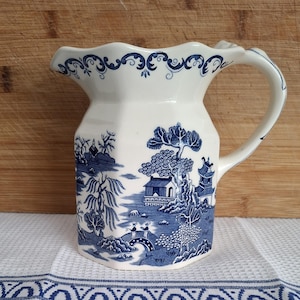 Masons Jug Blue & White Willow Pattern Made for Ringtons Limited