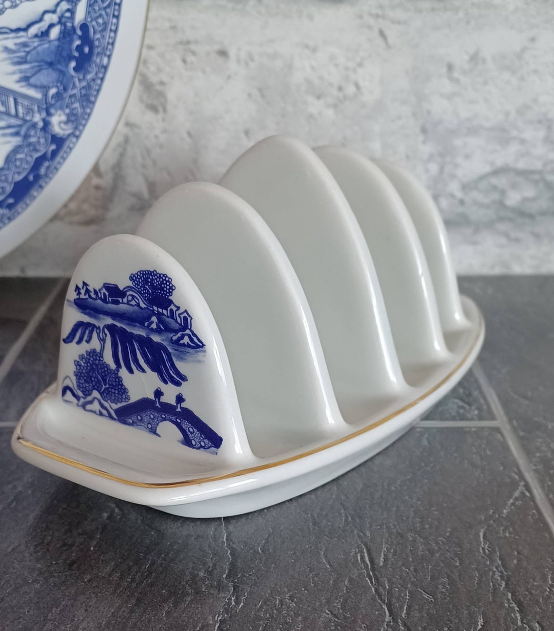 Ringtons Toast Rack Ceramic Toast Rack Willow Pattern Wade Etsy