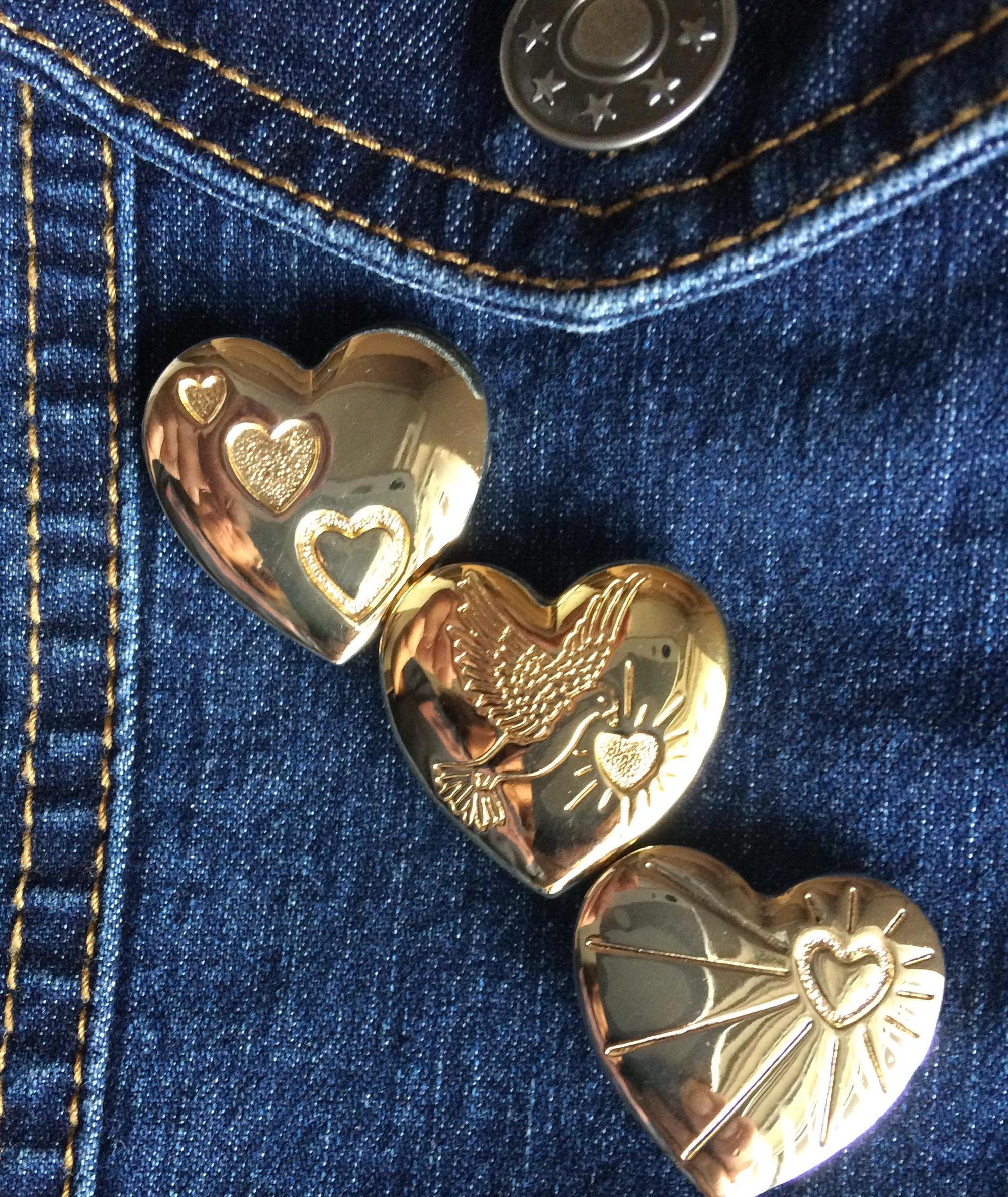ミュージシャン RILY Heart Pins Gold ミュージシャン RILY Heart Pins Gold Beautiful Vintage Gold
