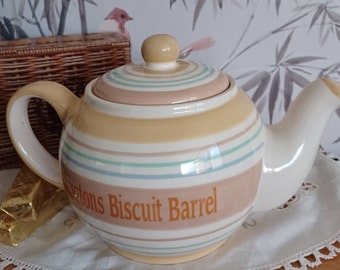 Ringtons Biscuit Barrel Tea Pot Shape Cookie Jar in Box
