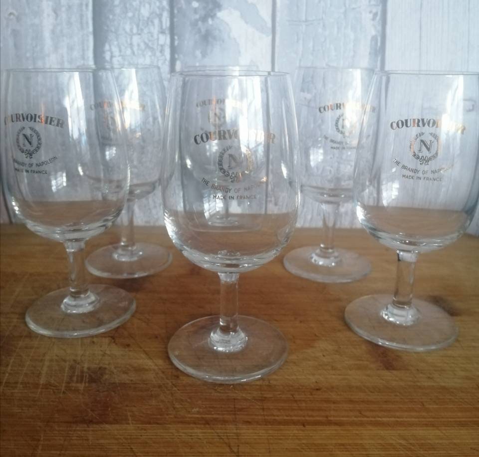 Martini & Cocktail Glasses Barware Set of 6 Large Stemmed Courvoisier