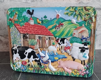 Churchills The Farmyard Novelty Tin Empty Ringtons Sweet Tin