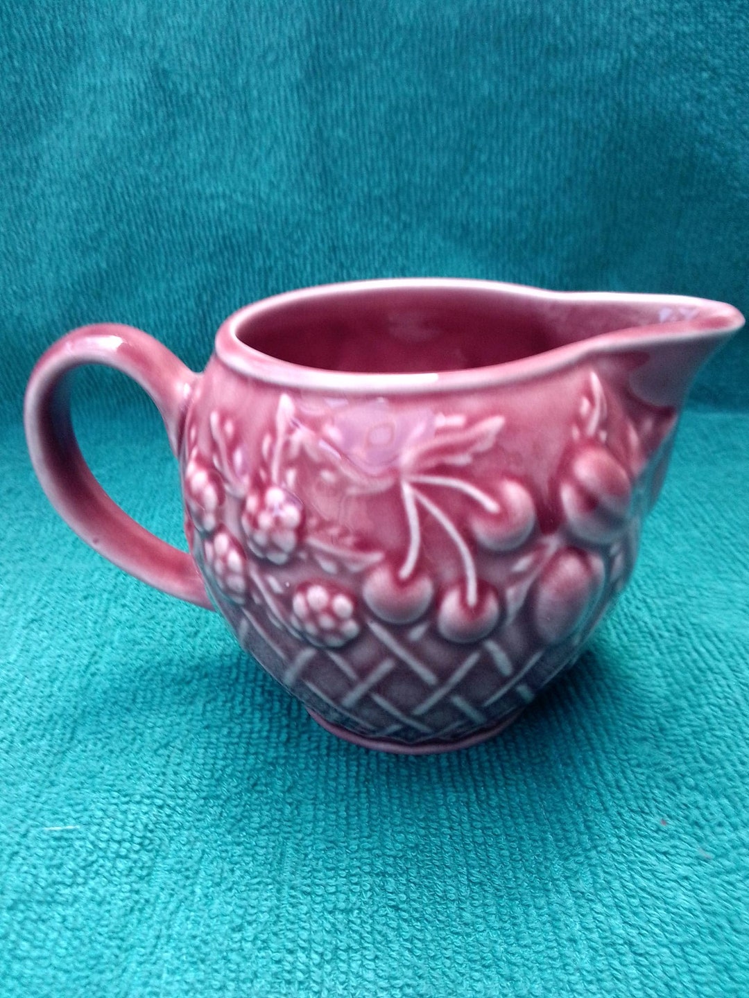 Vintage Wade Tutti Frutti Cream Milk Jug in Raspberry Red Pink Etsy